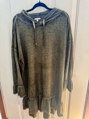 Abound Olive Green Hooded Drawstring Tunic